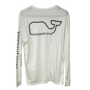 Vineyard Vines Whale Pocket Long Sleeve Shirt White Small Preppy Coastal Casual‎